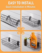 INCLY 4 Pack Black Metal Slatwall Baskets Set, Mounted Slatwall Accessories - Image 6