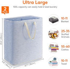 Lifewit 100L Large Laundry Baskets, Laundry Hampers Bags, 2 Pack, Pink&Blue - Image 4