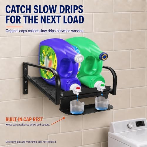 Liquid Laundry Detergent Holder,laundry room hacks,Laundry Detergent Dispenser,Hanging Laundry Station Storage Laundry Detergent Stand-Laundry Room Wall-Washing Machine (Small-Black) - Image 5