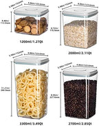 8-Piece Set of Pop Airtight Food Storage Containers with Lids Stackable Containers for Kitchen Pantry Organization Ideal for Cereal Snacks Flour Sugar Coffee and Spaghetti (1.2, 2.0, 2.7, 3.3qt)*2 - Image 6