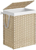SONGMICS Laundry Hamper with Lid, 23.8 Gal (90 L) Synthetic Rattan,Foldable by SONGMICSbySONGMICSHOME