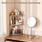 Corner Bathroom Counter Organizer, 3-Tier Wood Countertop Organizer - Image 5