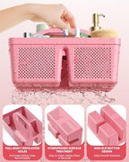 Portable Shower Caddy with Handle - 4 PCS, BPA-free, Pink - Image 5