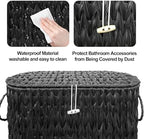 Coeusy Toilet Paper Basket with Lid, Wicker Basket for Bathroom Organizer - Image 5