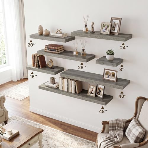 RICHFOCUS Bathroom Floating Shelves for Wall 2Pack|Grey|28" L - Image 5