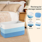 OIAHOMY Blanket Basket Laundry Basket Dog Toy Basket 75L Light Blue - Image 5
