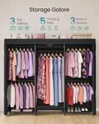 SONGMICS Closet Organizers and Storage, Clothes Rack with Shelves - Image 3