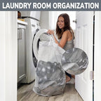 Goodpick 2-Pack Rolling Laundry Basket with Wash Bag, Hamper for Dorm, 75L - Image 5