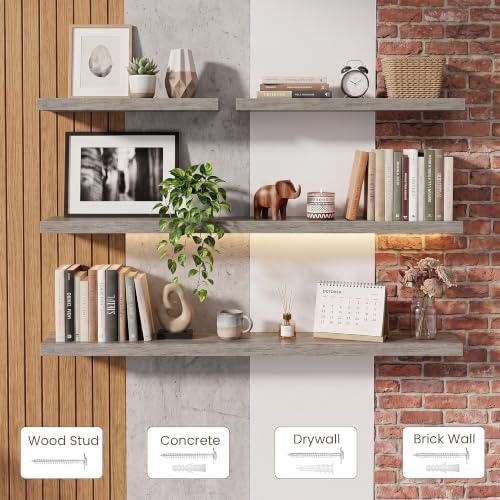 36 Inch Floating Shelves for Wall 2 Pack, Wood Wall Bathroom Shelves - Image 7