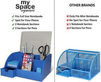 My Space Organizers Blue Desk Organizer, 9 Compartments, Office Supplies and Desk Accessories Organizer, Pen Holder Decor Desktop (Blue) - Image 4