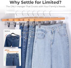 HOUSE DAY Wooden Pants Hangers with Clips, 100 Pack Skirt Hangers, Natural - Image 3