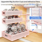 Under Sink Organizer, 3-Tier Thickened Metal Pull out Cabinet Organizer Shelf, Height Adjustable Slide out Storage Drawer Rack for Kitchen Bathroom Pantry Laundry Home Organization, 2-Pack, Pink - Image 7