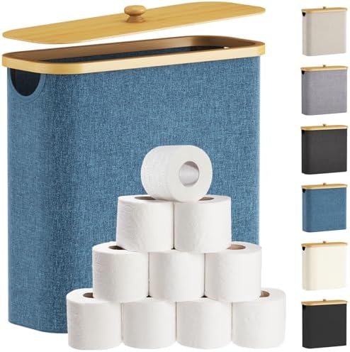 Lifewit Toilet Paper Storage Holder, Extra Large Stand Basket 30L Dark Blue by Lifewit