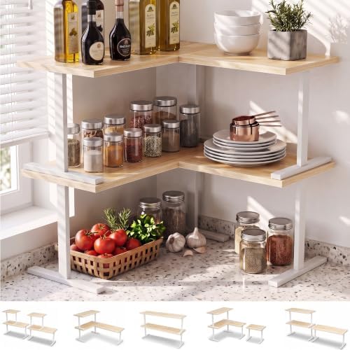 Golener Countertop Shelf, Kitchen Counter Organizer, Adjustable, Stackable by Golener