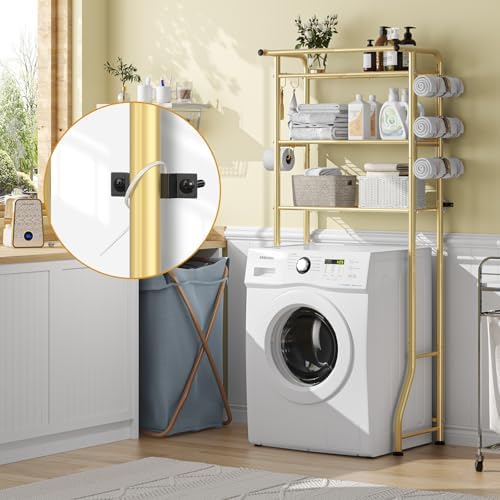 Simple Trending 3 Tier Over The Toilet Rack, Shelf Bathroom, Bathroom Stand Organizer Space Saver, Gold - Image 4