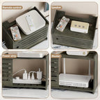 Wooden WiFi Router Storage Box Hider Shelf, Decorative Projector Box Hider Rack Countertop, for Cable, Modem, Internet, Router Power Cover Storage Organizer Cabinet Wall Mounted, Moss Gray - Image 4