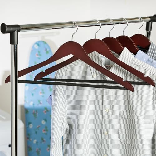 Honey-Can-Do No Slip Wooden Coat Hangers, Cherry Wood, 24-Pack - Image 2