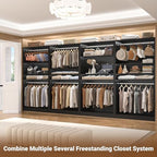 Unikito 3FT Closet System with 2 Hanging Rods & Adjustable Shelves, Black - Image 2