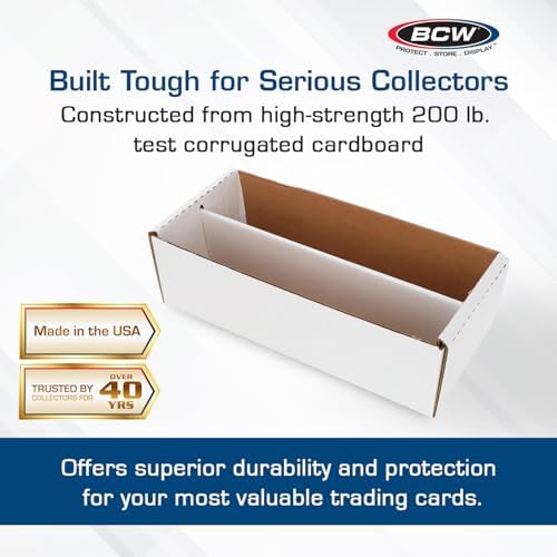 BCW Shoe Card Storage Boxes, Holds 1,600 Cards or 300 Toploaders, 5 Pack - Image 2