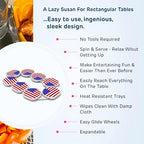 US Flag - The Lazy Susan Revolution - The First Patented Lazy Susan Turntable Expandable for Rectangular & Oblong Tables - Kitchen & Dining Tables - Great Gift! Parties & Gatherings - Image 3