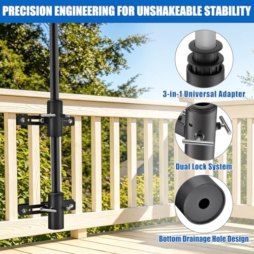 KingDolly Deck Umbrella Mount, Umbrella Brackets for Deck Railing No Screw - Image 5