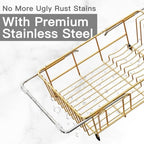 MAJALiS Gold Expandable Dish Drying Rack Over Sink with Extra Drainboard - Image 6
