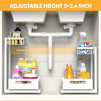 Saydear L-Shaped Under Sink Organizer, 2-Tier Pull-out Cabinet Rack 1-Pack - Image 2