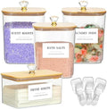 4 Pack Clear Laundry Pods Container & Dryer Sheet Holder Set with Lid, Laundry Containers with Scoops & Labels, Laundry Room Organization and Storage for Laundry Detergent, Pods, Powder, Beads by Dounozzi
