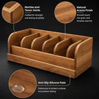 MinBoo Acacia Wood Belt Organizer Box,6 Grids Belt Rack for Closet and Drawer, Belt Storage Organizer and Displayer for Men Women - Image 5