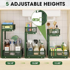 Under Sink Organizer 4-Pack, Metal 2-Tier Pull-Out Cabinet Shelf with Slide-Out Mesh Drawers, Height Adjustable, Space-Saving Under Sink Storage Racks for Kitchen, Bathroom, Laundry Room,Dark Green - Image 3