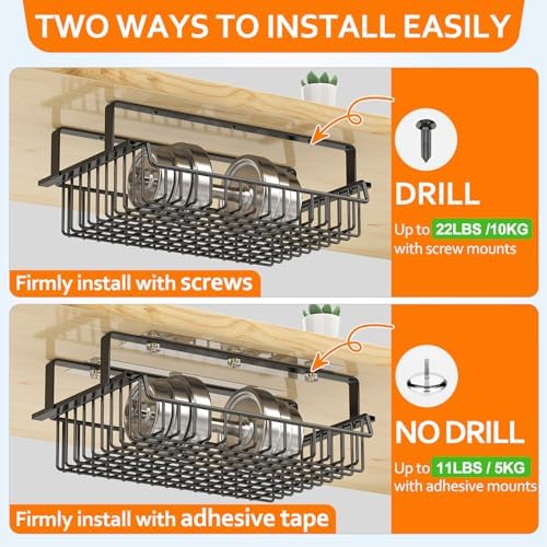 ENONCI Under Desk Drawer Slide Out No Drill Metal Storage Cabinet - Image 3