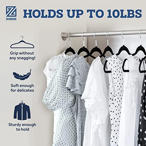 Zober Black Velvet Hangers 50 Pack, Slim Non Slip Clothes Hangers - Image 4