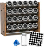 Spice Rack Organizer with 24 Glass Jars, for Cabinet Wall Mount Countertop by NESAPTO