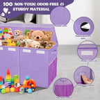 Extra Large Toy Box with Lids, Collapsible Storage Bin, 38"x16"x14", Purple - Image 4