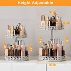 2 Tier Lazy Susan Organizer Turntable, 12 Inch, White - Image 3