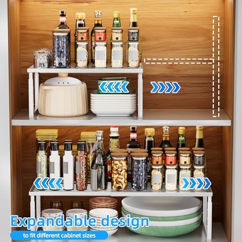 Cabinet Shelves, 2 Pack Stackable Shelves for Kitchen Storage - Image 5
