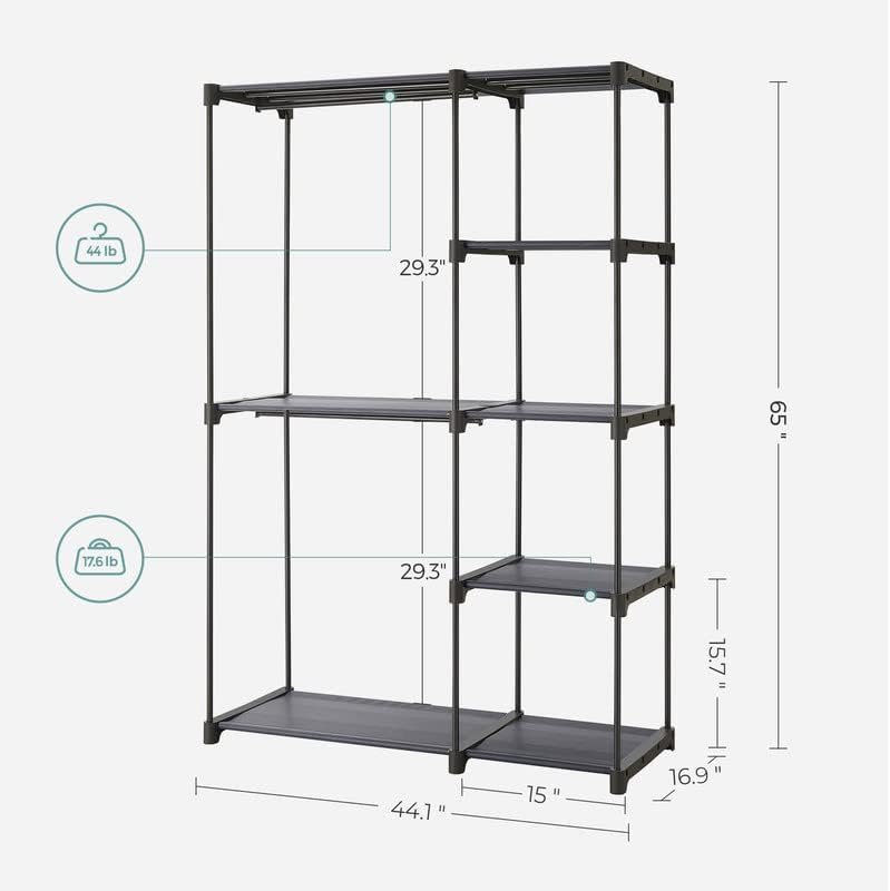 SONGMICS Portable Closet, Freestanding Closet Organizer, Clothes Rack - Image 7