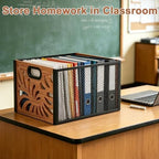 Wood File Box,Hanging File Organizer,File Storage Box Bin for Letter Size - Image 4