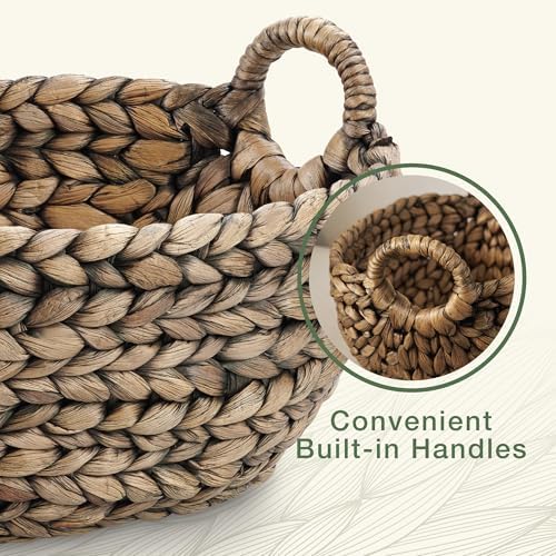 Set of 3 Wicker Storage Baskets for Organizing - Woven Decorative Baskets with Handles - Organizers for Bathroom, Kitchen, and Shelves (Espresso) - Image 6