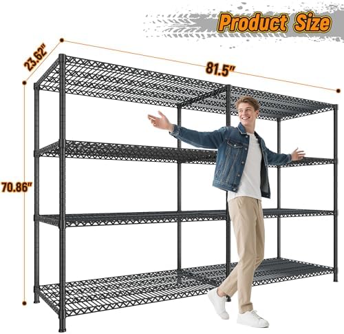 REIBII Storage Shelves, 3680LBS Heavy Duty&Space Saving 81.5''W for Garage - Image 3