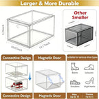 Clear Shoe Storage Boxes 9 Pack, Stackable Bins with Magnetic Doors - Image 5