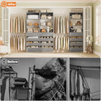 Aheaplus Closet System with 12 Drawers, 8.5-11.5Ft Closet Organizer System - Image 6