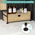 Kottwca 2-Tier Bathroom Counter Organizer, Wooden Vanity Shelf, Light Brown - Image 4