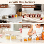 ComSaf Small Glass Spice Jars with Airtight Lids 4 oz 12 Pack Mason Pantry - Image 7