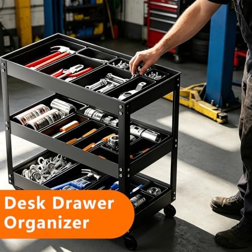 UPGRADED 6 SIZE & 62 PCS Tool Box Organizer Desk Drawer Organizer Tray Set - Image 7