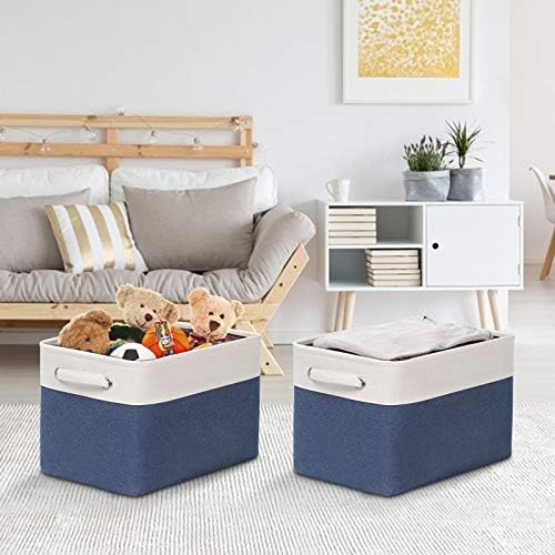 Fabric Storage Bins for Shelves, Rectangle Storage Basket, 3 Pack - Image 2