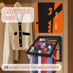 Tie Rack Wall Mounted, Adjustable Angle Tie Organizer for 60 Ties & Scarves - Image 4