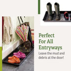 Gardener's Supply Company Large Boot Tray | Multi-Purpose All Weather Waterproof Indoor and Outdoor Shoe Mat Made with 100% Recycled Plastic | 46.5" L x 15.5" W 2" Deep - Black - Image 6