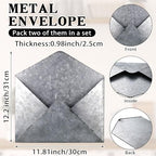 Yaocom 2 Pcs Galvanized Metal Envelope, Wall Mail Organizer Holder - Image 3