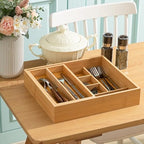 Double Bamboo Kitchen Drawer Organizer, Removable, Deep - Image 5